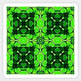 Pretty Green Leaves Lucky Clover Greenery Pattern 4 Sticker